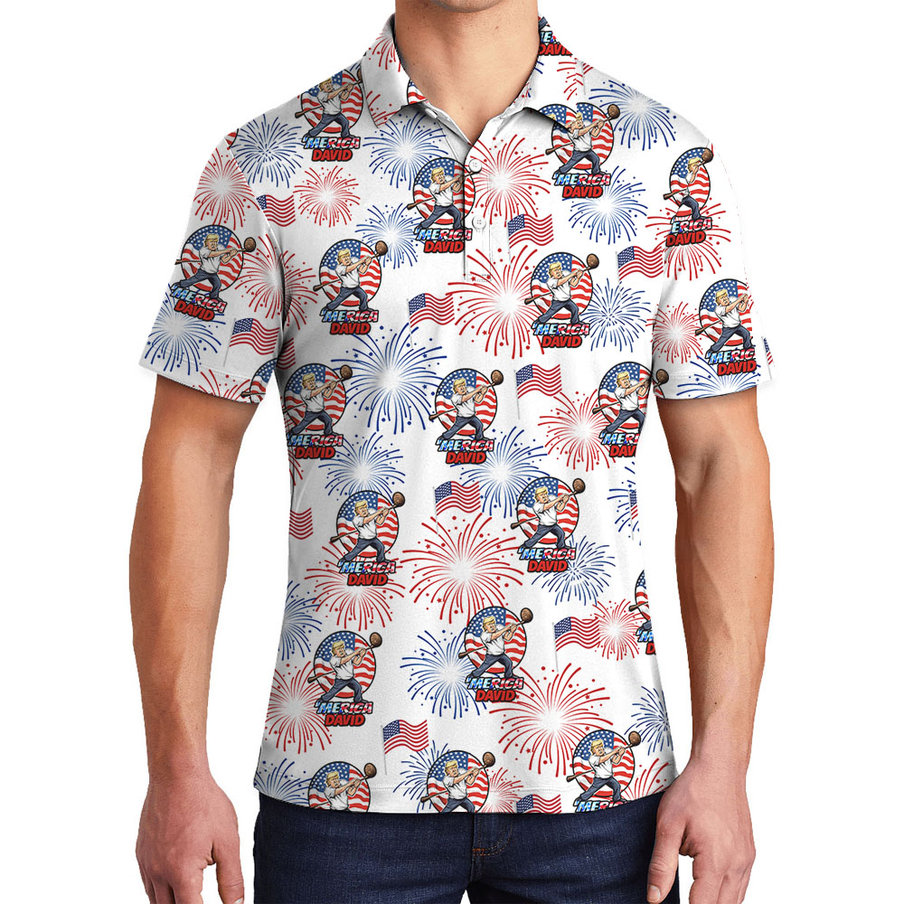 Cool American President Firework Men's Polo Shirt - variant image 1