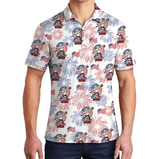 Cool American President Firework Men's Polo Shirt
