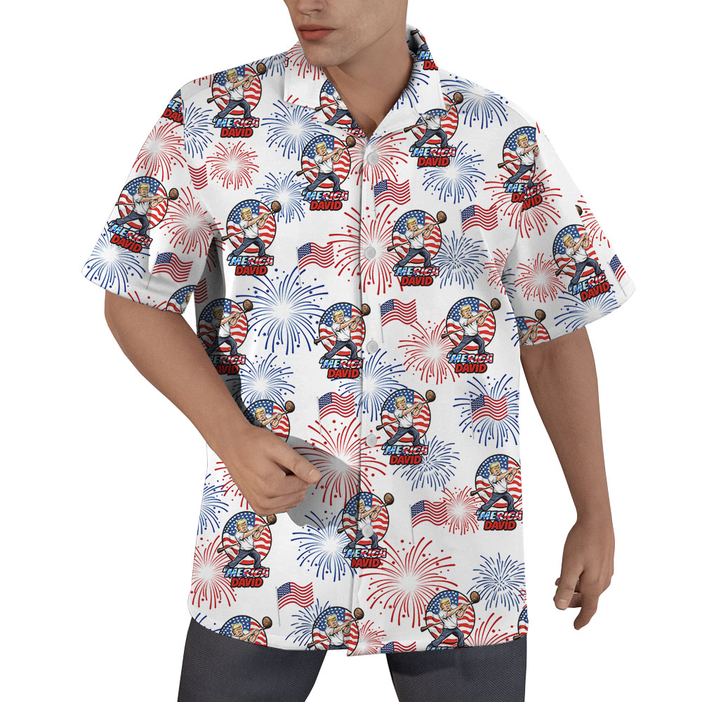 Fourth Of July Firework American Hawaiian Shirt - variant image 1