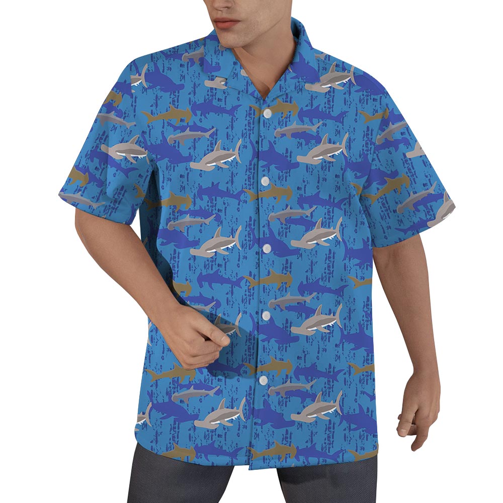 Cool Hammerhead Shark Hawaiian Shirt For Men - variant image 1