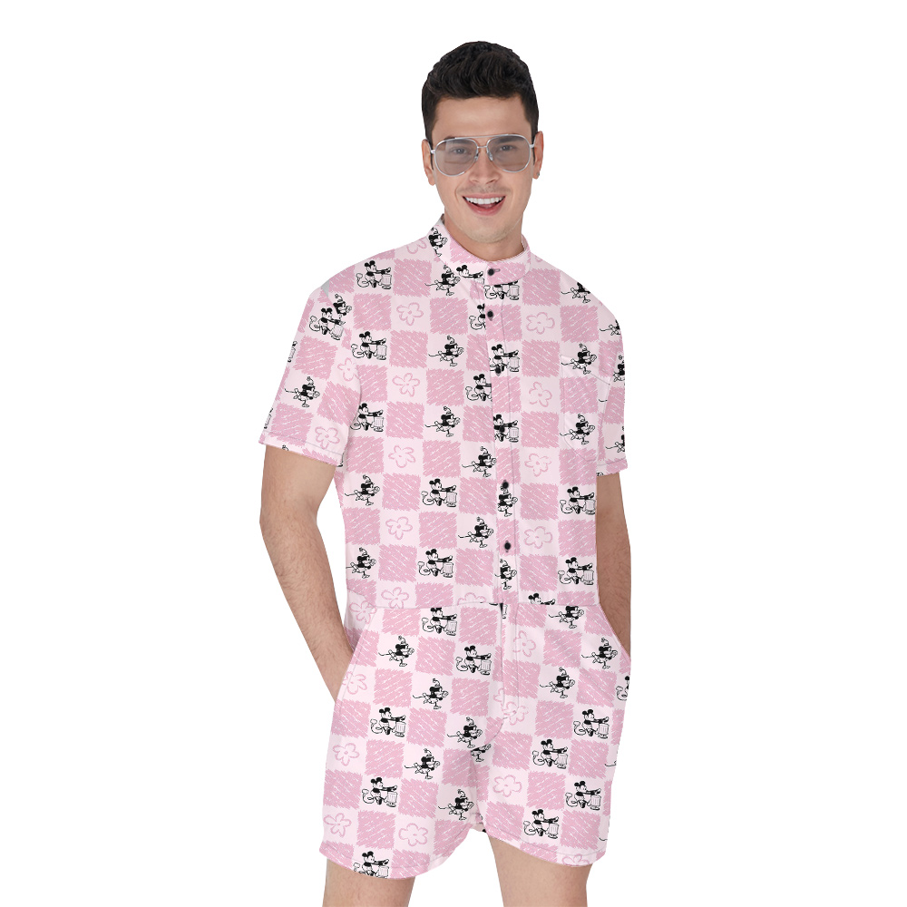 Floral Mickey Steamboat Willie 1928 Romper For Men - variant image 1