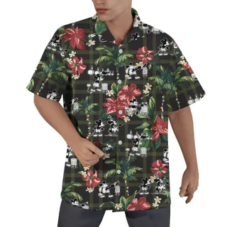 Vibrant Mickey Steamboat Willie 1928 Hawaiian Men Shirt