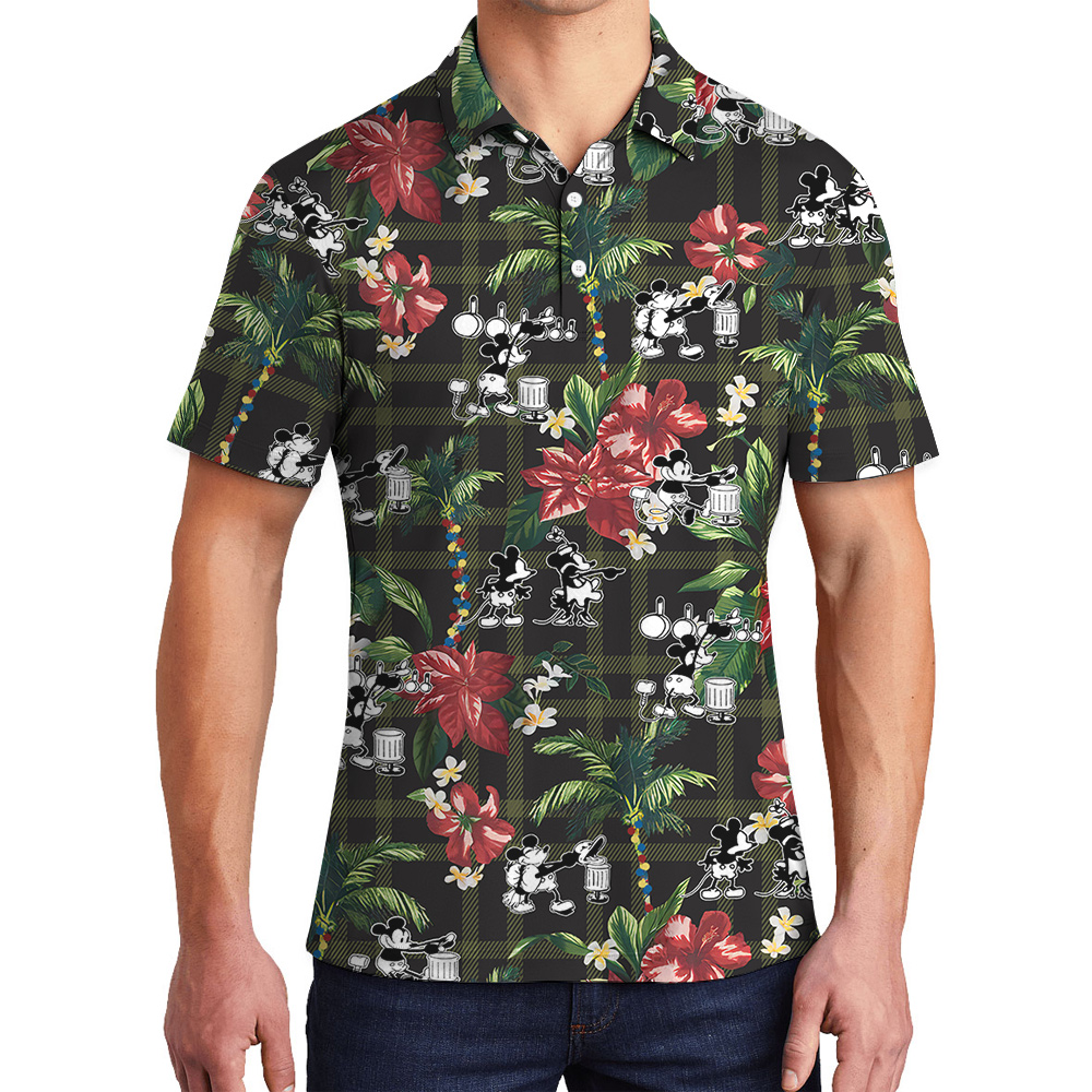 Summery Mickey Steamboat Willie 1928 Aloha Polo Shirts - variant image 1