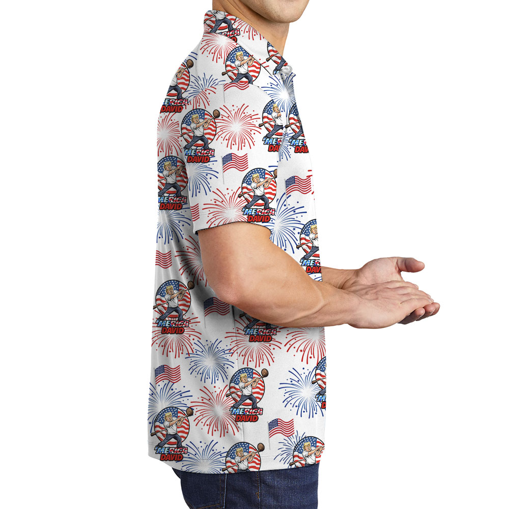 Cool American President Firework Men's Polo Shirt
