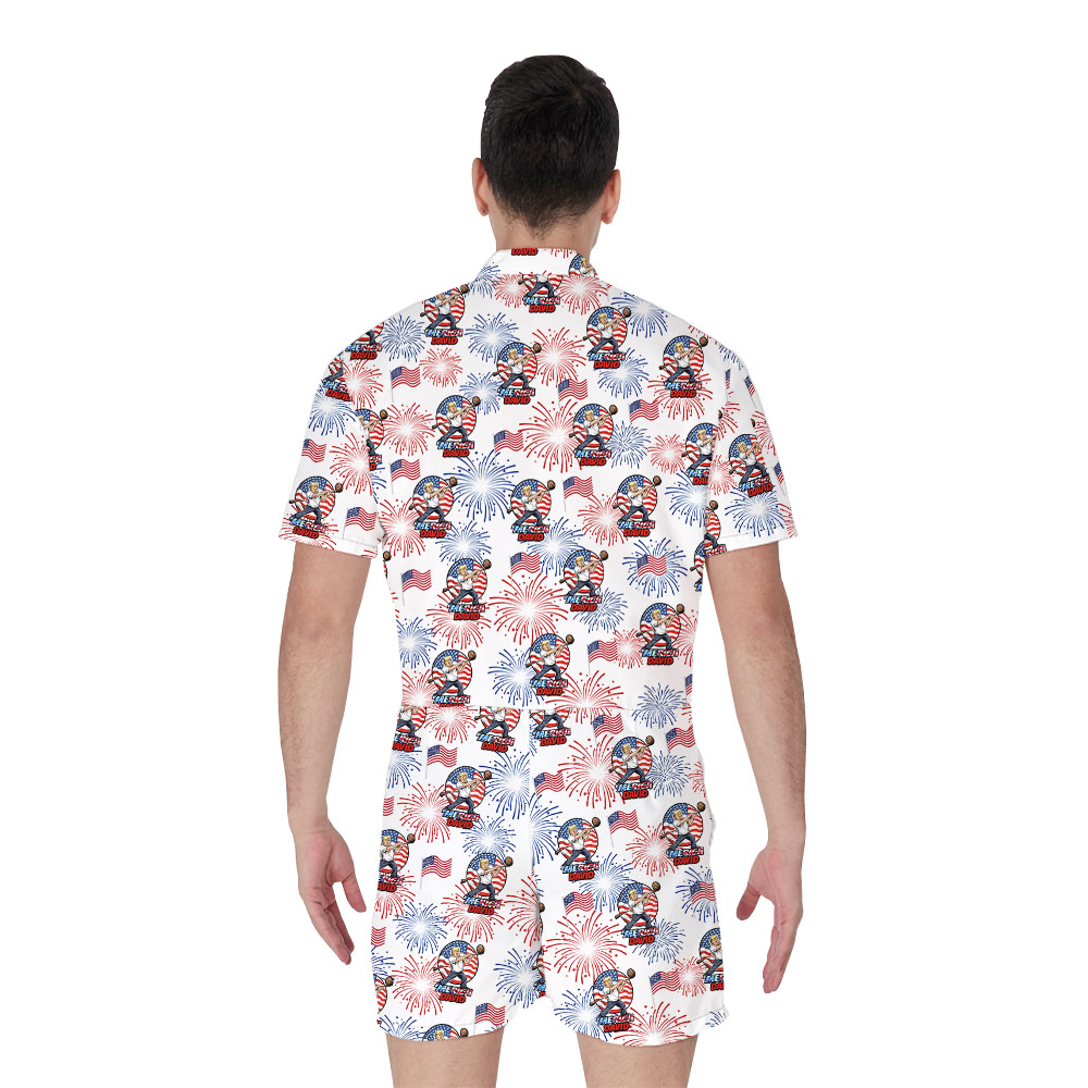 Cool Donald Trump American Men's Hawaiian Romper