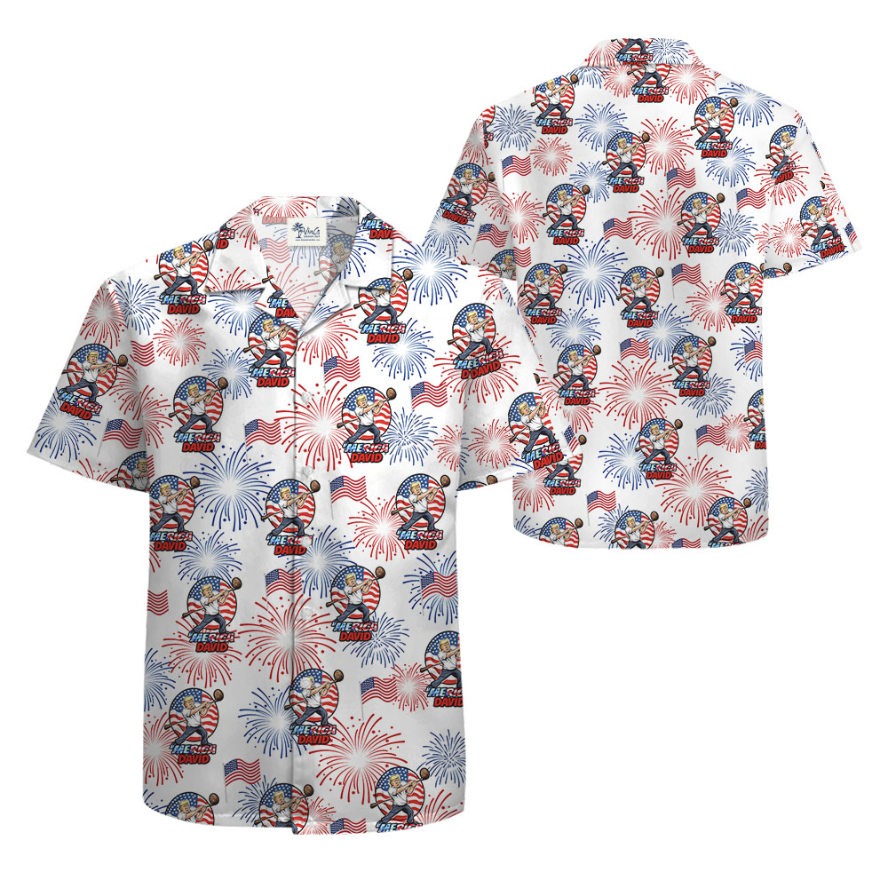 Fourth Of July Firework American Hawaiian Shirt