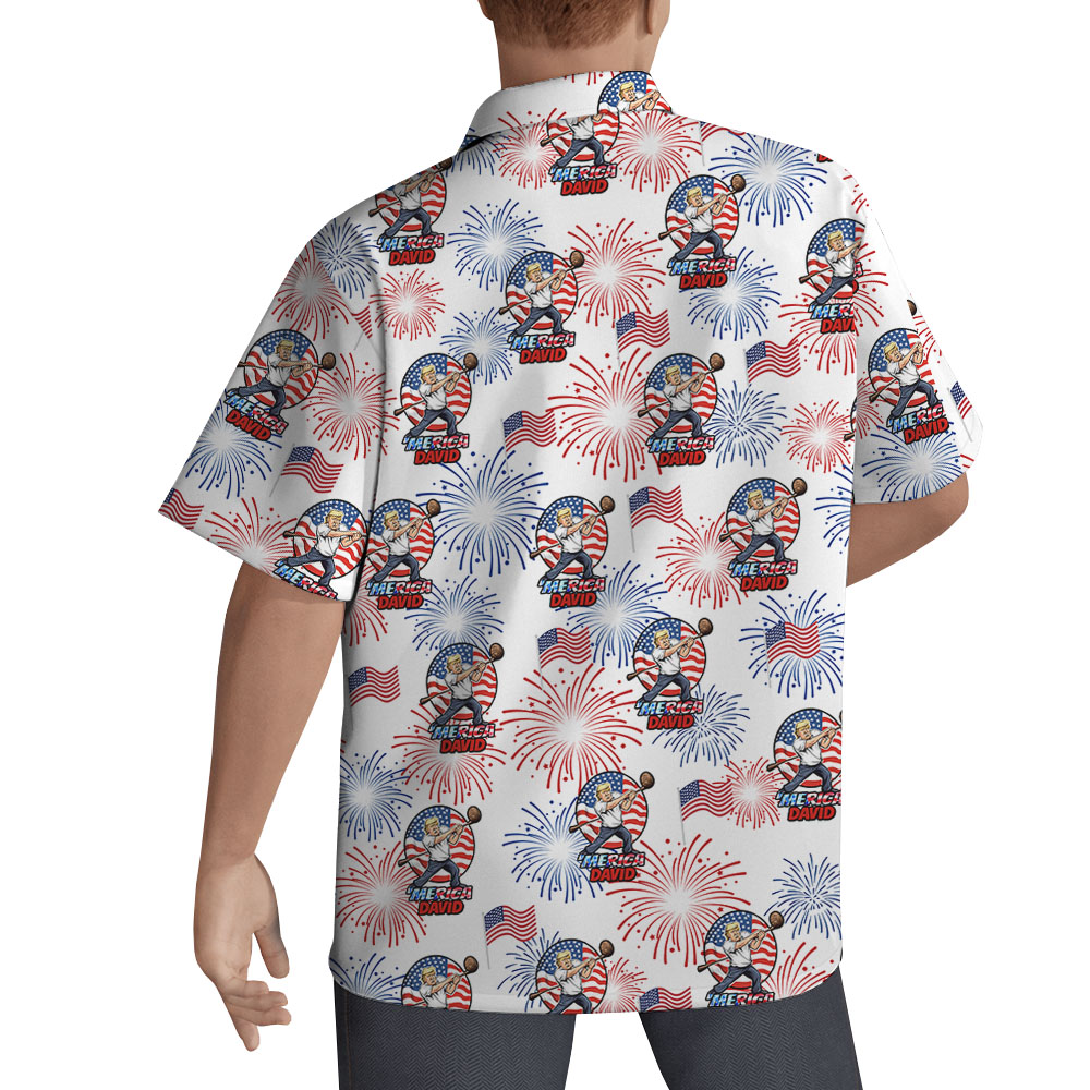 Fourth Of July Firework American Hawaiian Shirt