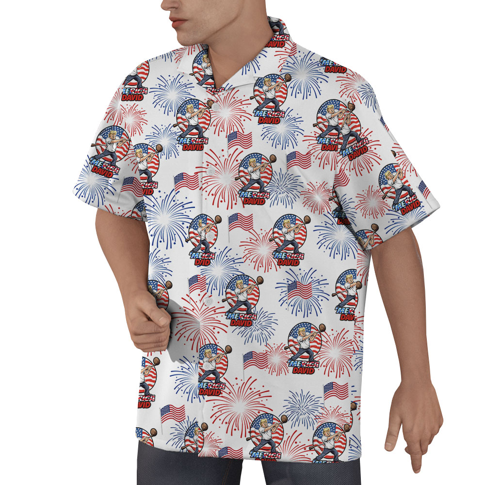 Fourth Of July Firework American Hawaiian Shirt