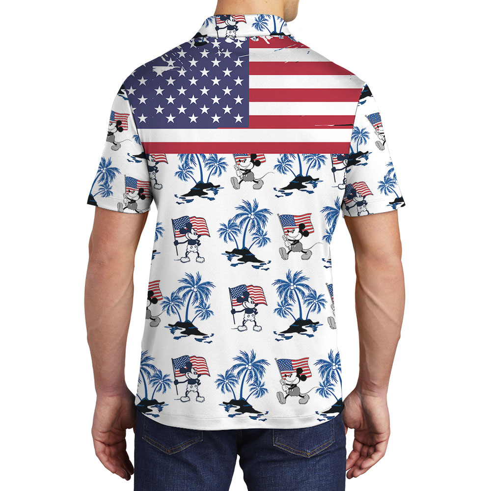 Steamboat Willie Mickey White Red And Blue Men's Polos
