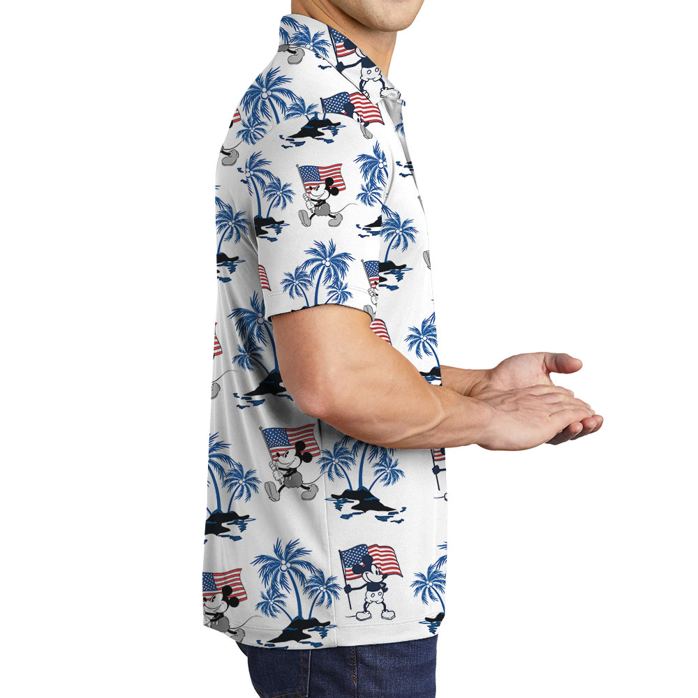 Steamboat Willie Mickey White Red And Blue Men's Polos