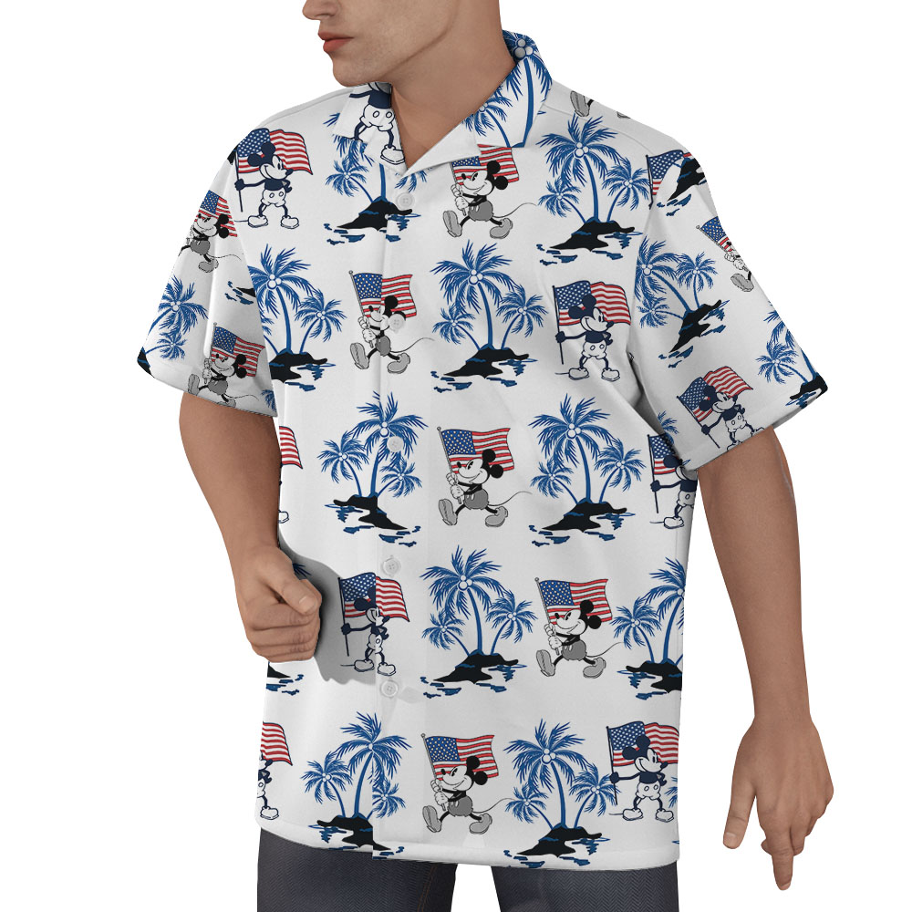 Fourth Of July Mickey Steamboat Willie Men's Hawaiian Shirt