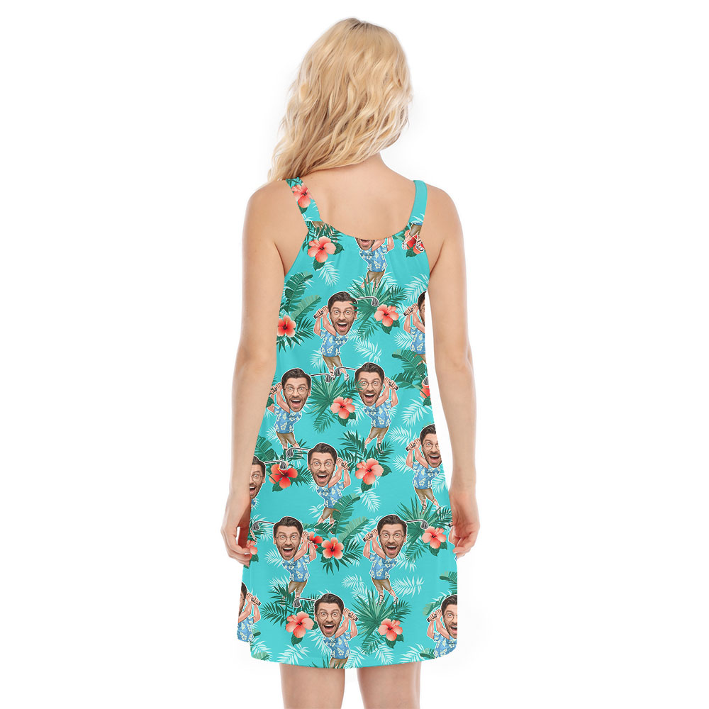 Cute Golf Player Cami Dress With Multiple Faces