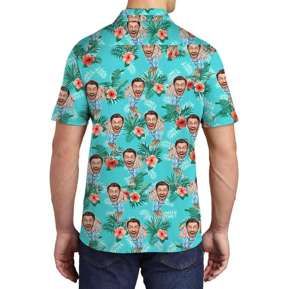 Cool Custom Face Golf Polo Shirt For Men