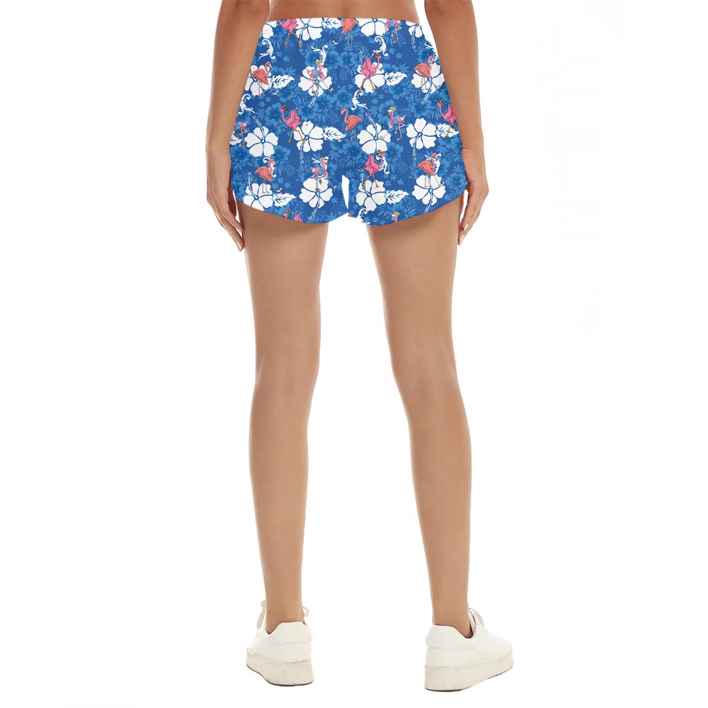Funny Flamingo Playing Golf Hawaiian Shorts For Women