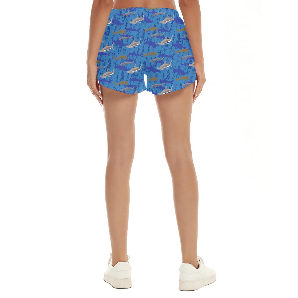 Funny Hammerhead Sharks Hawaiian Shorts For Women
