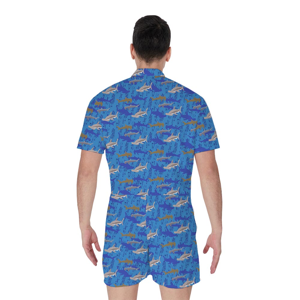 Hammerhead Shark Beach Romper For Men