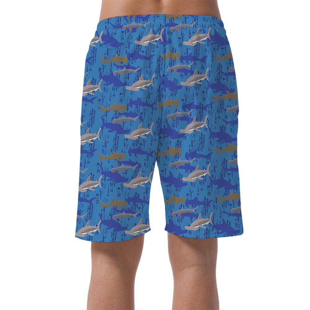 Men's Hammerhead Shark Beach Shorts Hawaiian Shorts