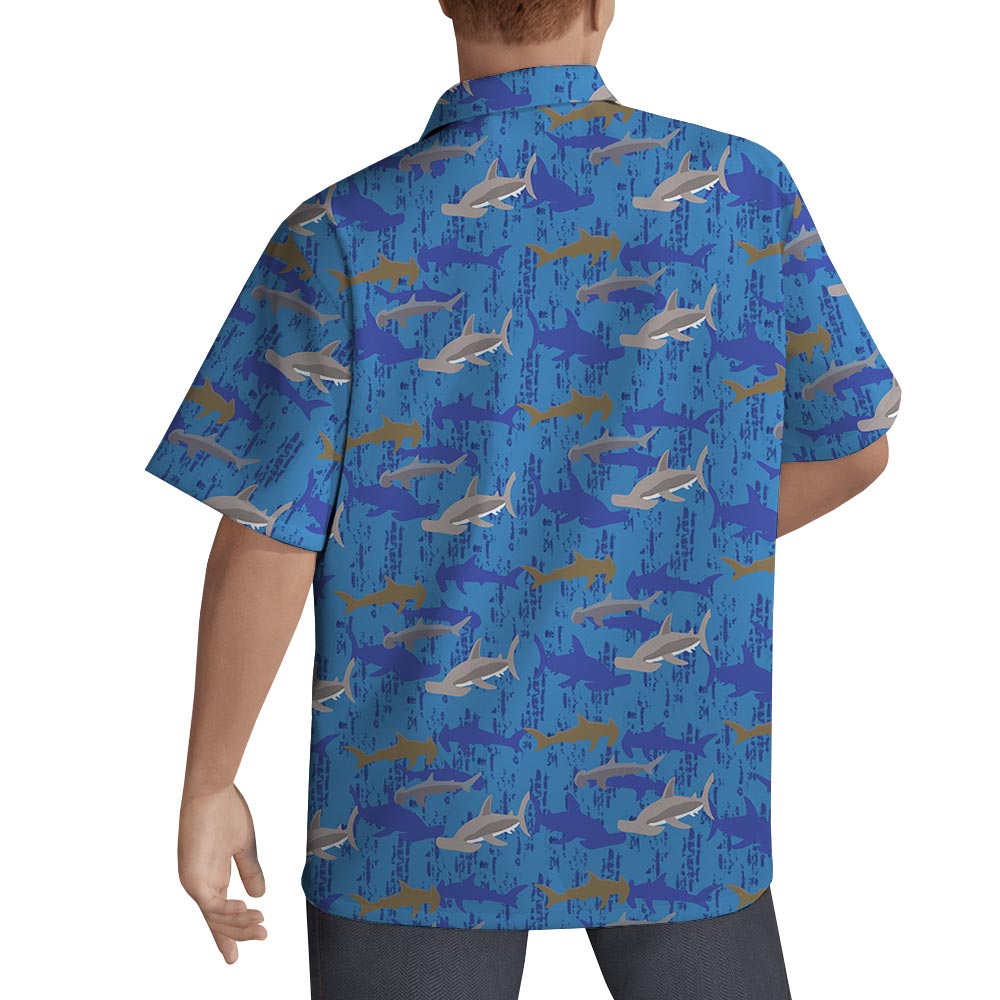 Cool Hammerhead Shark Hawaiian Shirt For Men
