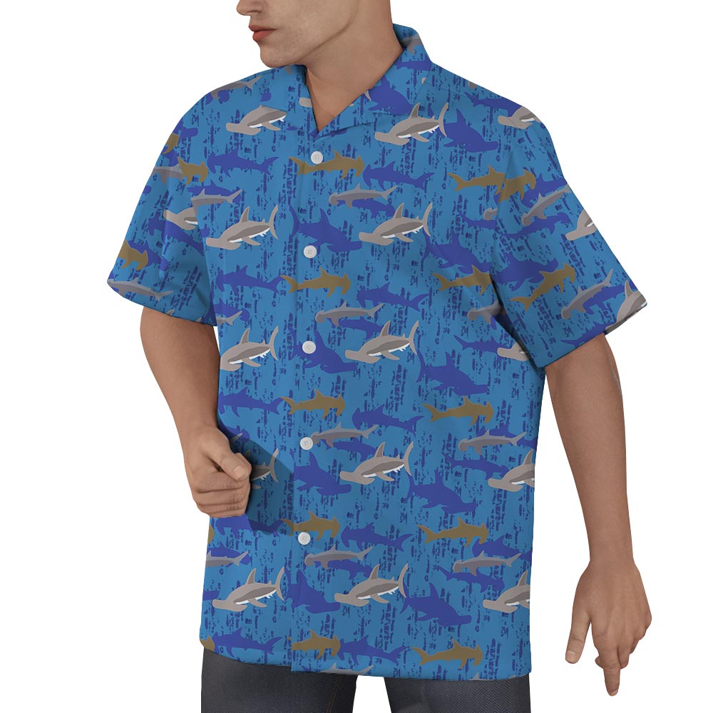 Cool Hammerhead Shark Hawaiian Shirt For Men