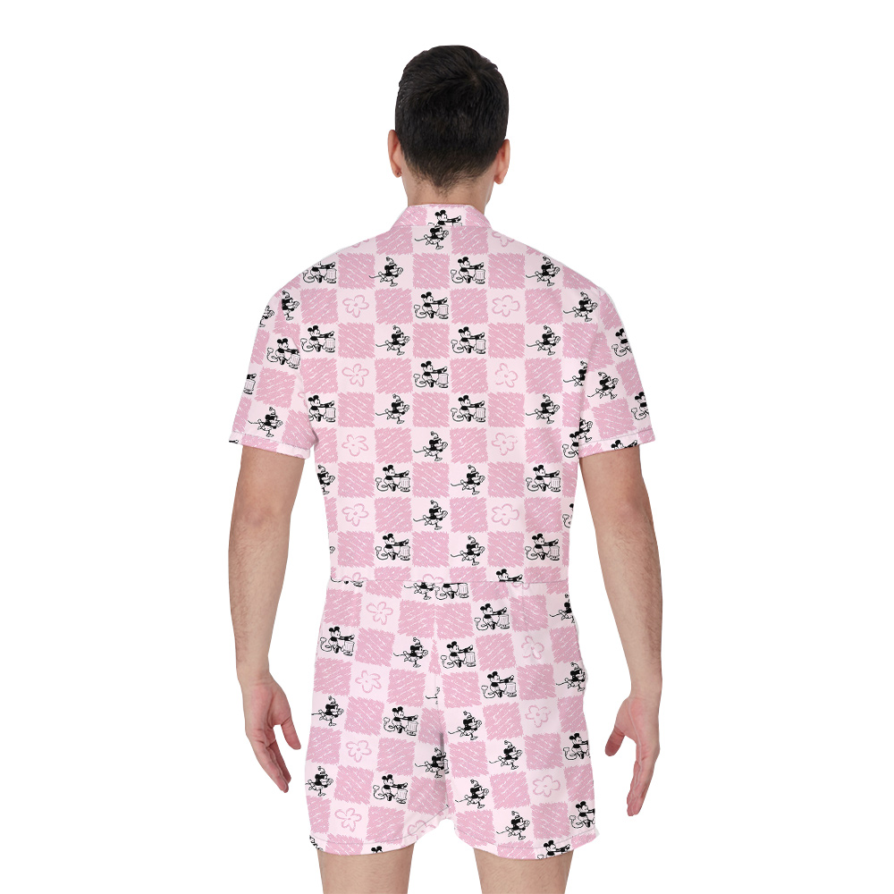 Floral Mickey Steamboat Willie 1928 Romper For Men