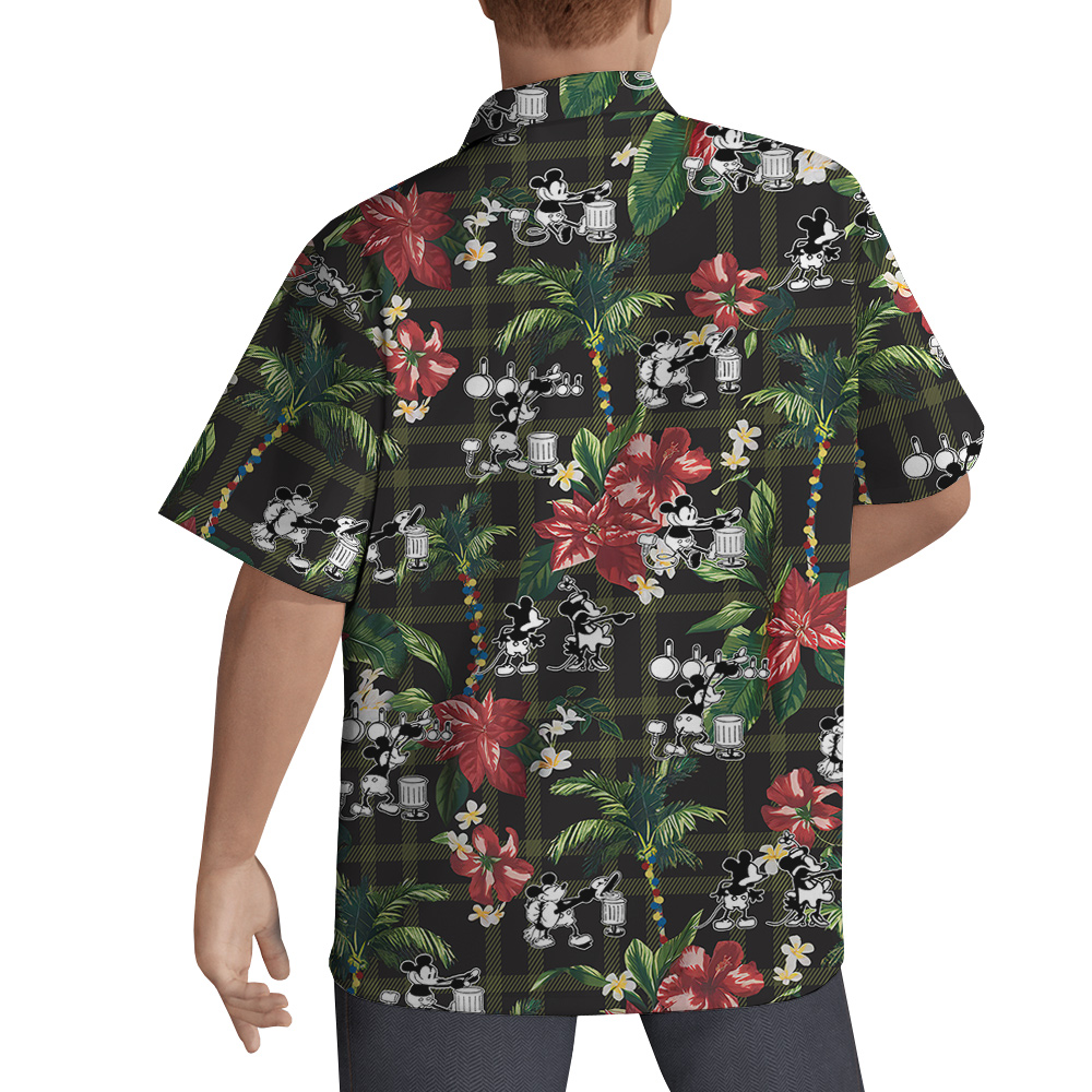 Vibrant Mickey Steamboat Willie 1928 Hawaiian Men Shirt
