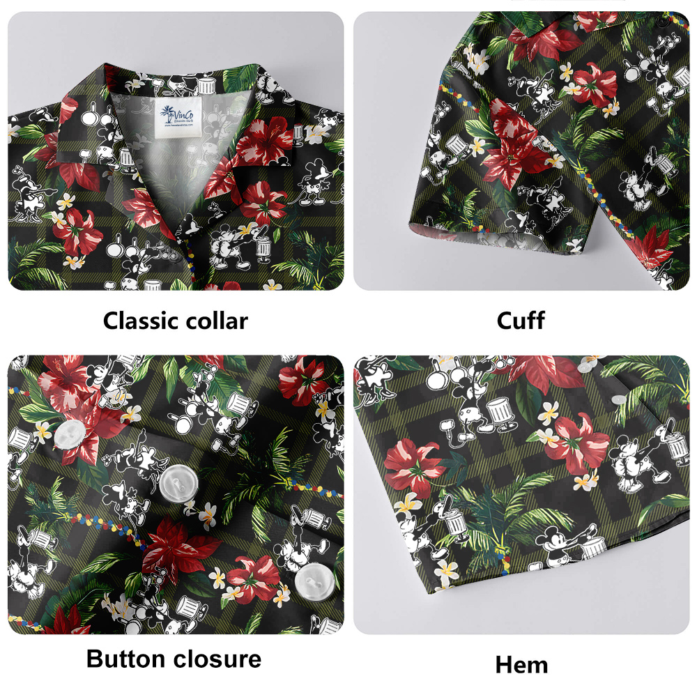 Vibrant Mickey Steamboat Willie 1928 Hawaiian Men Shirt