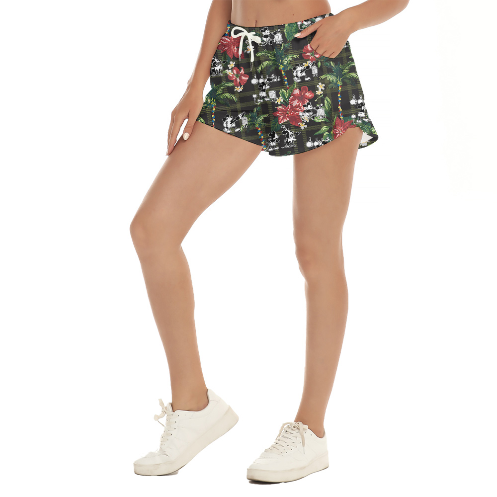 Lush Mickey Steamboat Willie 1928 Hawaiian Women Shorts