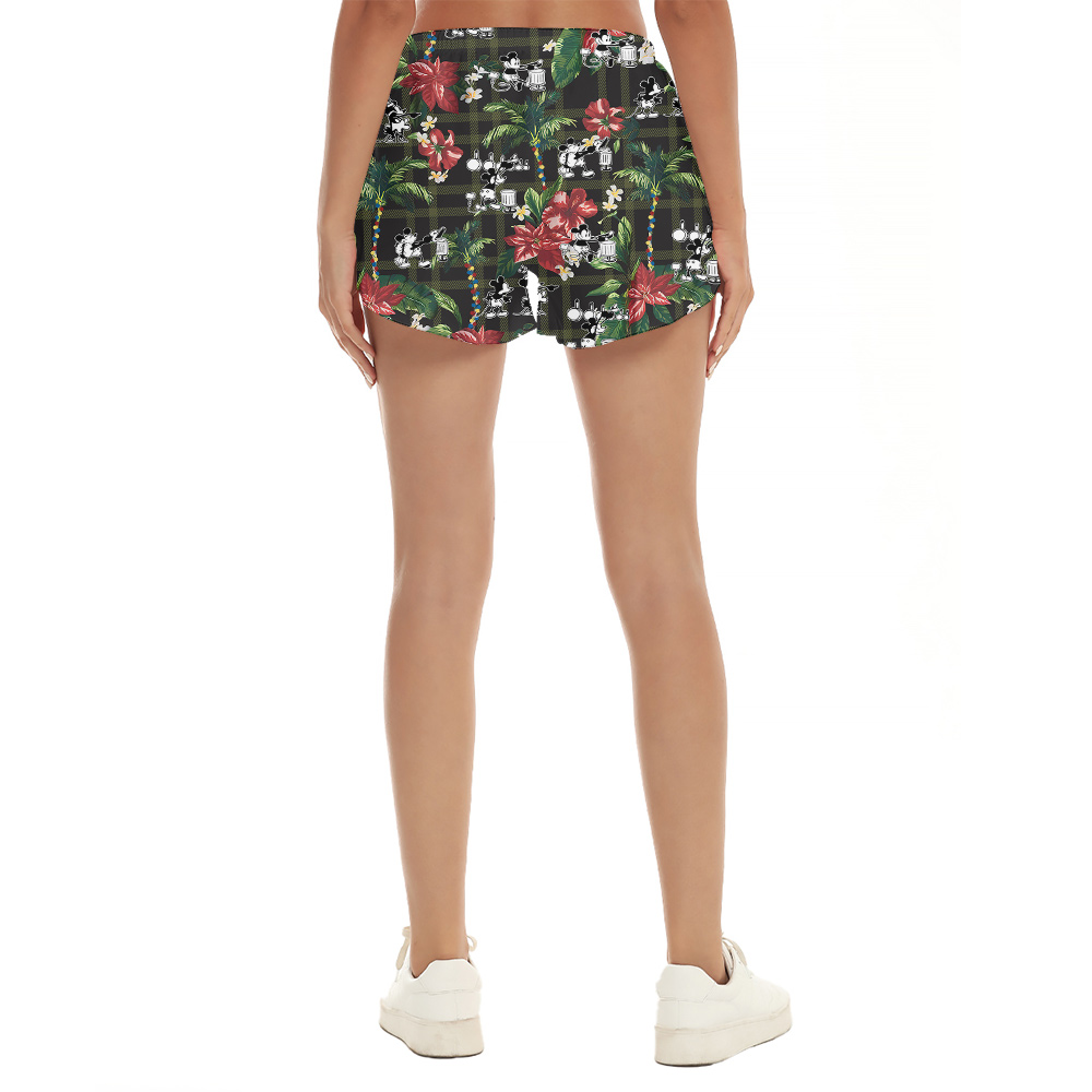 Lush Mickey Steamboat Willie 1928 Hawaiian Women Shorts