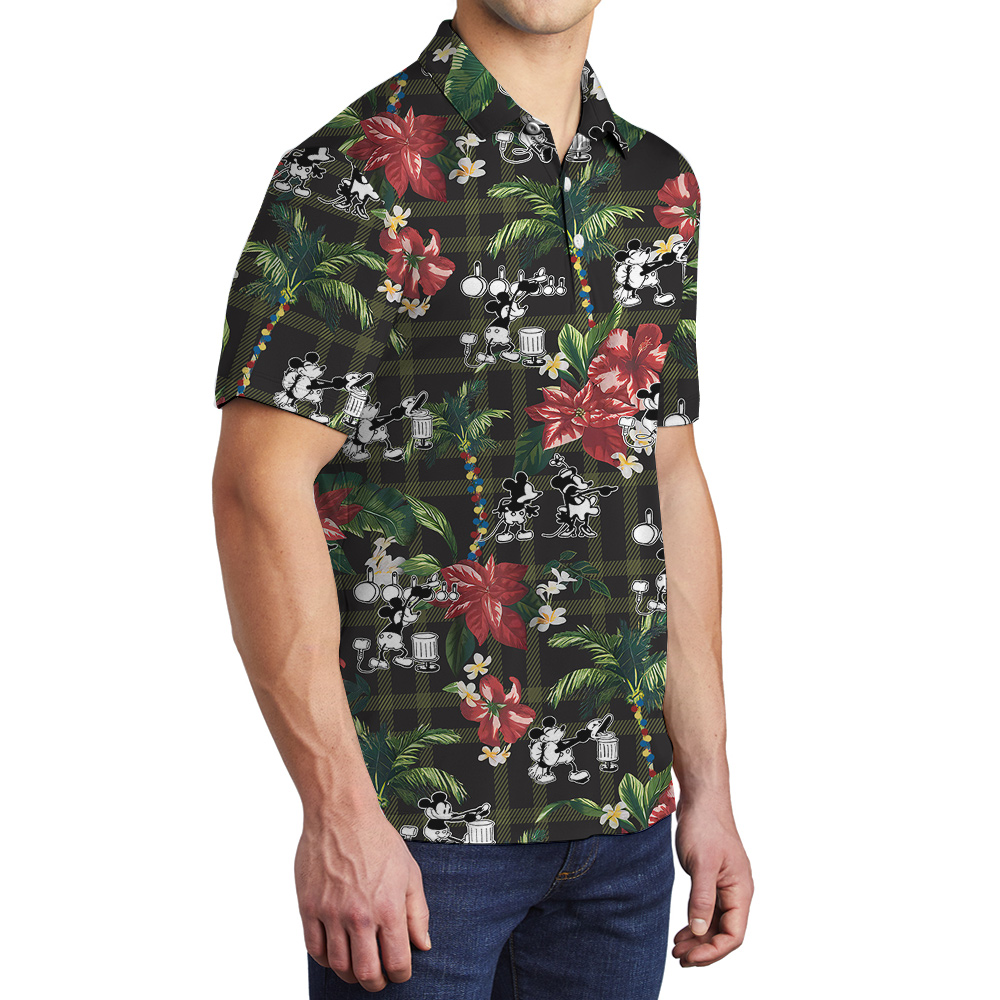 Summery Mickey Steamboat Willie 1928 Aloha Polo Shirts