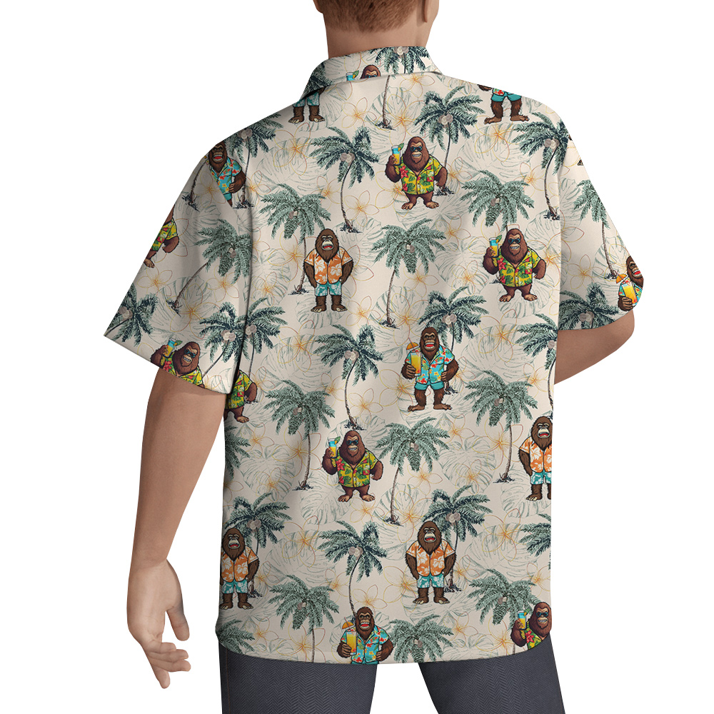 Funny Bigfoot Vacation Tropical Hawaiian Shirt