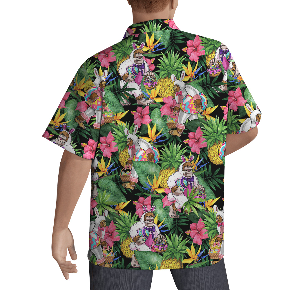 Funny Bigfoot Easter Eggs Tropical Hawaiian Shirt