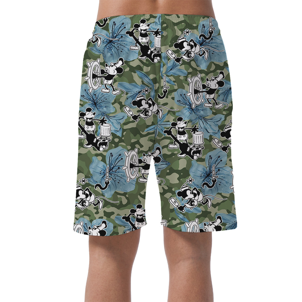 Tropical Nostalgia Mickey's 1928 Steamboat Willie Men Shorts