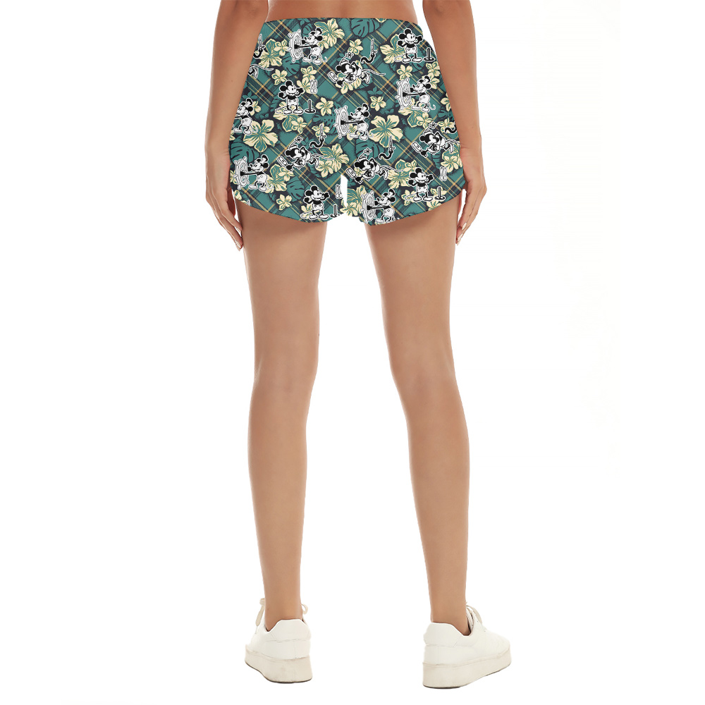 Steamboat Swirls Mickey's Luau Shorts For Women
