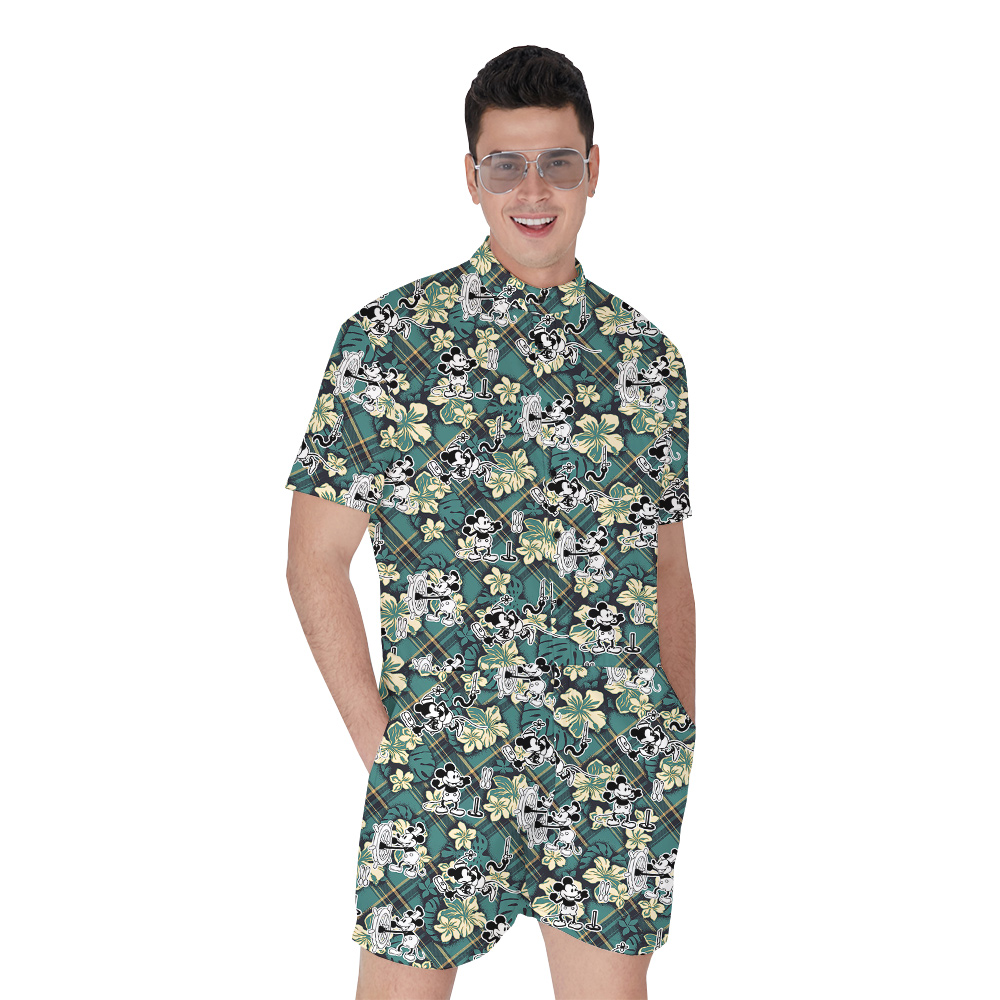 Nautical Nostalgia Mickey 1928 Hawaiian Men Rompers - variant image 1