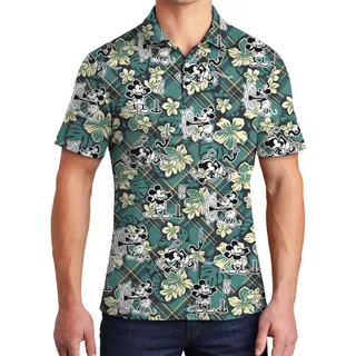 Mickey Steamboat Willie Waves Vintage Tropic Polo Shirts