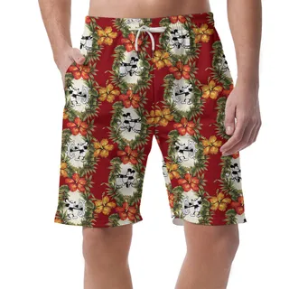 Summery Red Mickey 1928 Hawaiian Shorts For Men