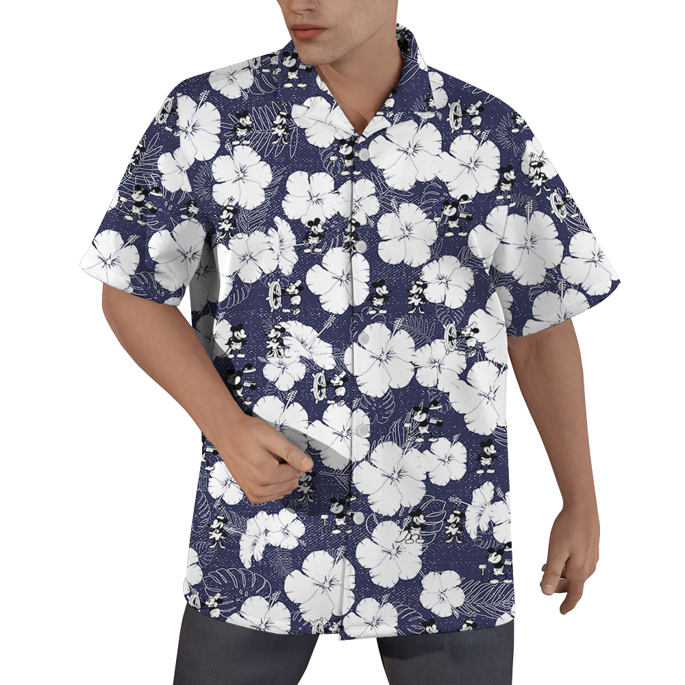 Mickey Steamboat Willie 1928 Tropical Hawaiian Shirt For Men - variant image 1