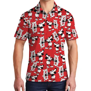 Retro Mickey 1928 - Steamboat Willie Hawaiian Polo Shirt