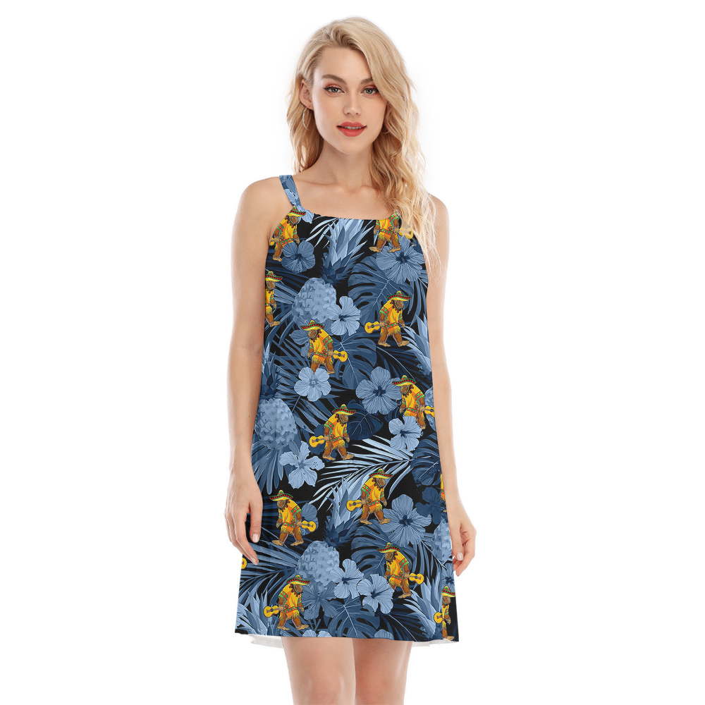 Cute Mexican Sasquatch Tropical Pineapple Cami Dress For Women - variant image 1