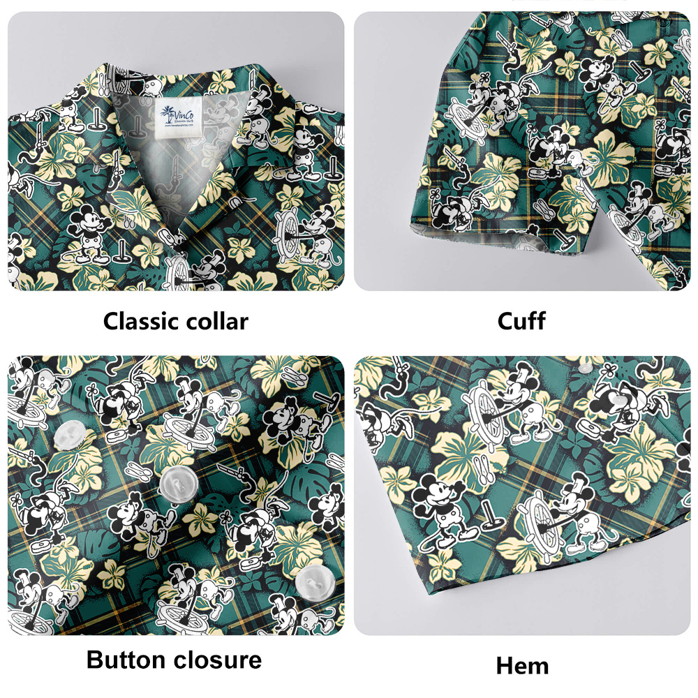 Steamboat Stripes 1928 Mickey Aloha Men Shirts