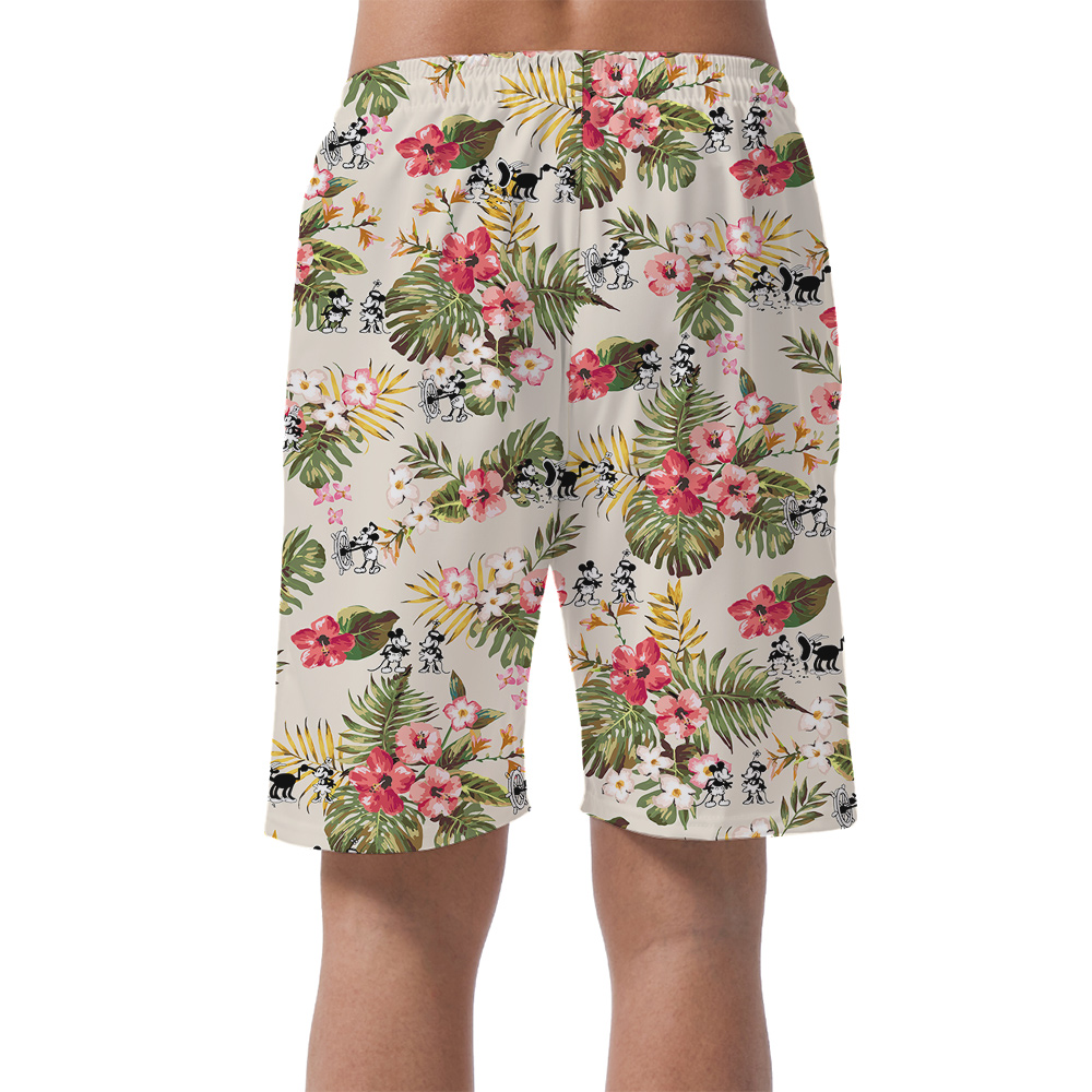 Hawaiian Summer Mickey 1928 Vibrant Floral Shorts For Men