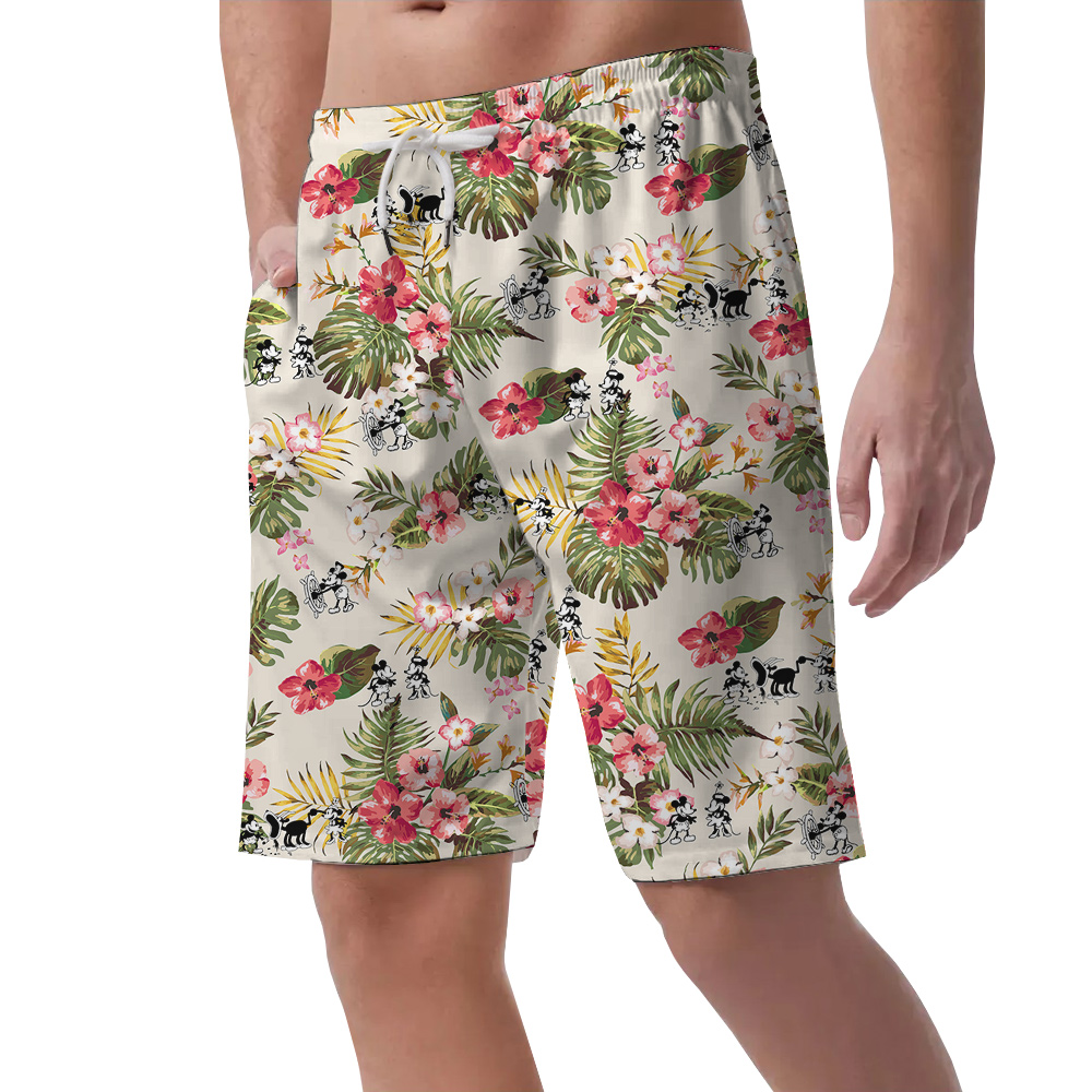 Hawaiian Summer Mickey 1928 Vibrant Floral Shorts For Men