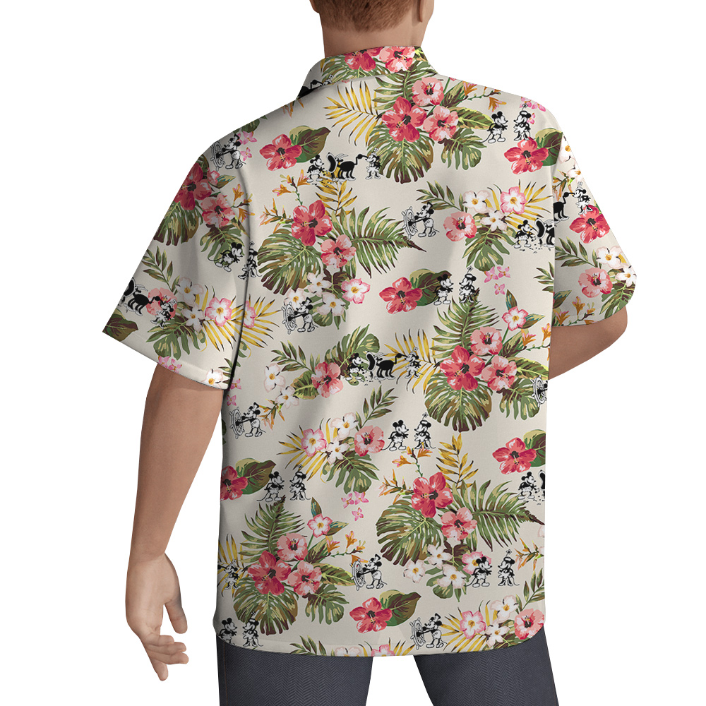 Mickey 1928 Vibrant Summer Floral Hawaiian Shirts For Men