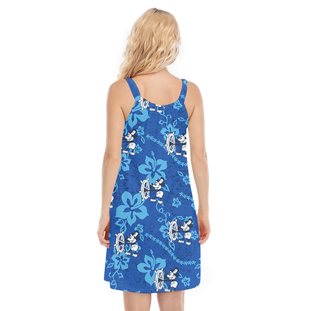 1928 Blue Floral Mickey Aloha Cami Dress