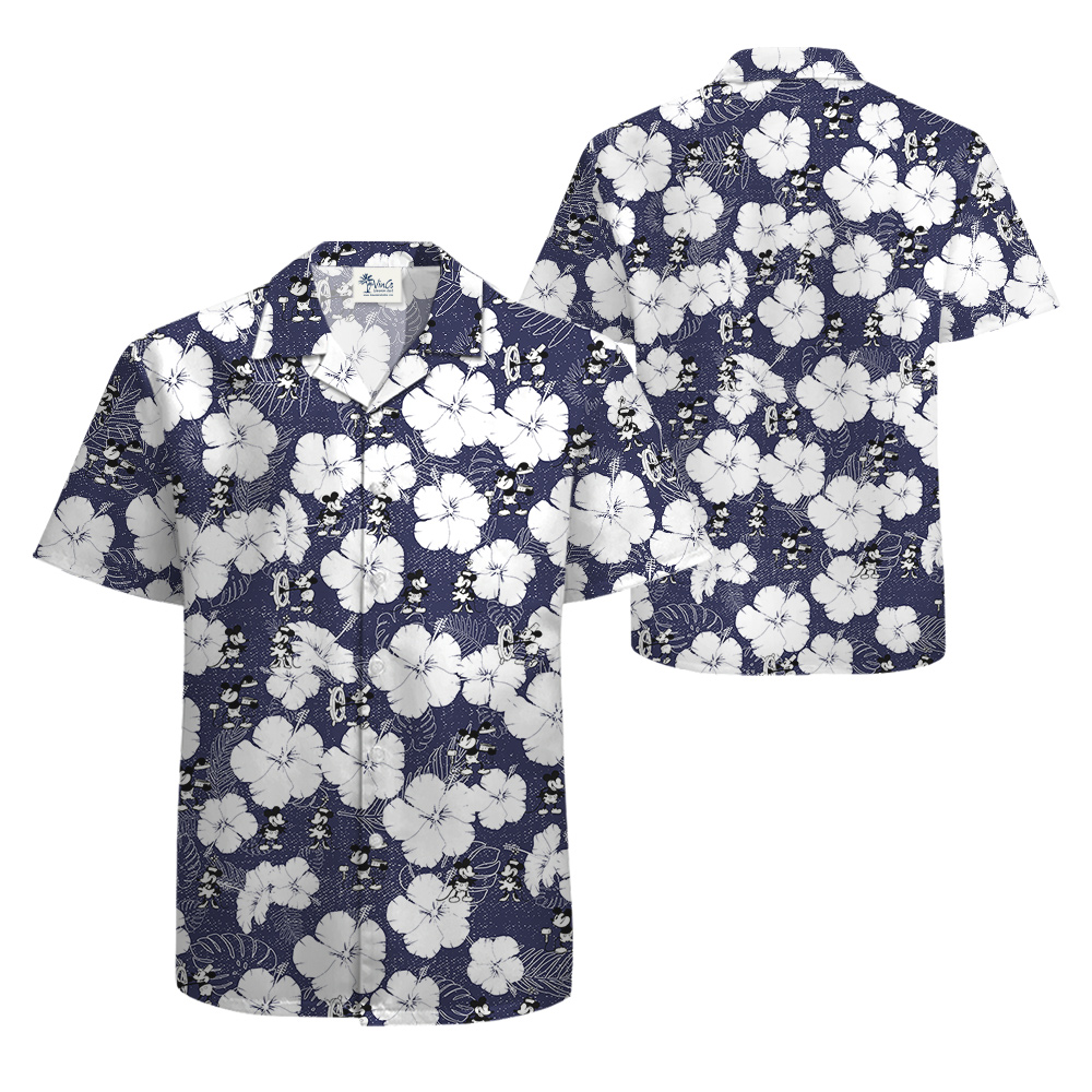 Mickey Steamboat Willie 1928 Tropical Hawaiian Shirt For Men