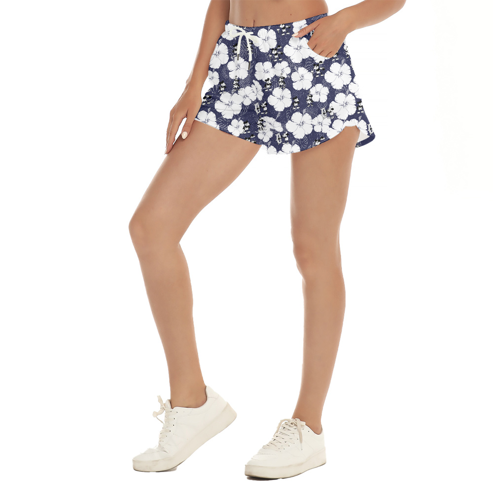 Tropical Nostalgia: Steamboat Willie 1928 Hawaiian Shorts For Women