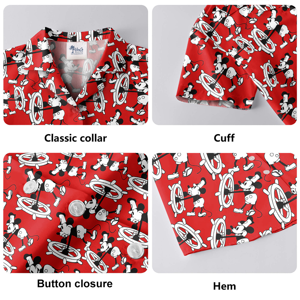 Retro Mickey 1928 - Steamboat Willie VinCo Hawaiian Shirt Men