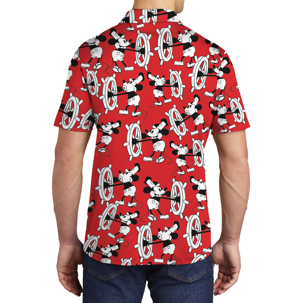 Retro Mickey 1928 - Steamboat Willie Hawaiian Polo Shirt
