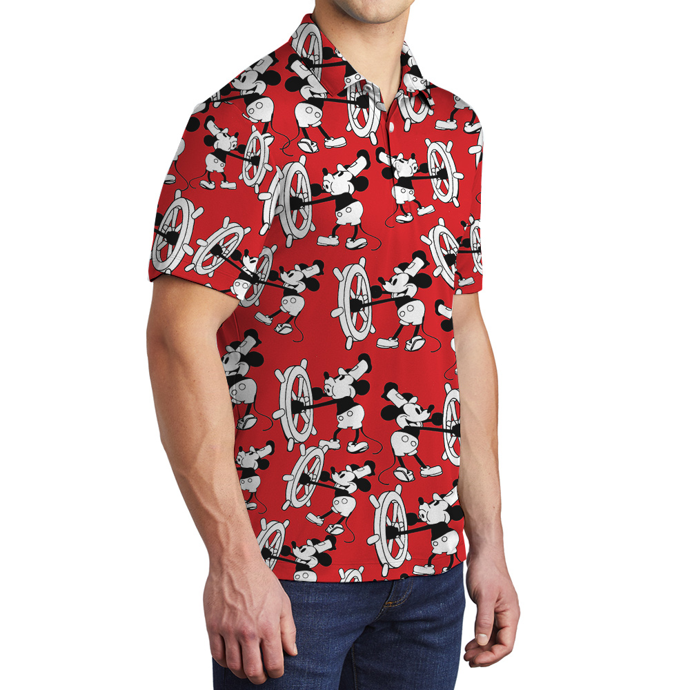 Retro Mickey 1928 - Steamboat Willie Hawaiian Polo Shirt