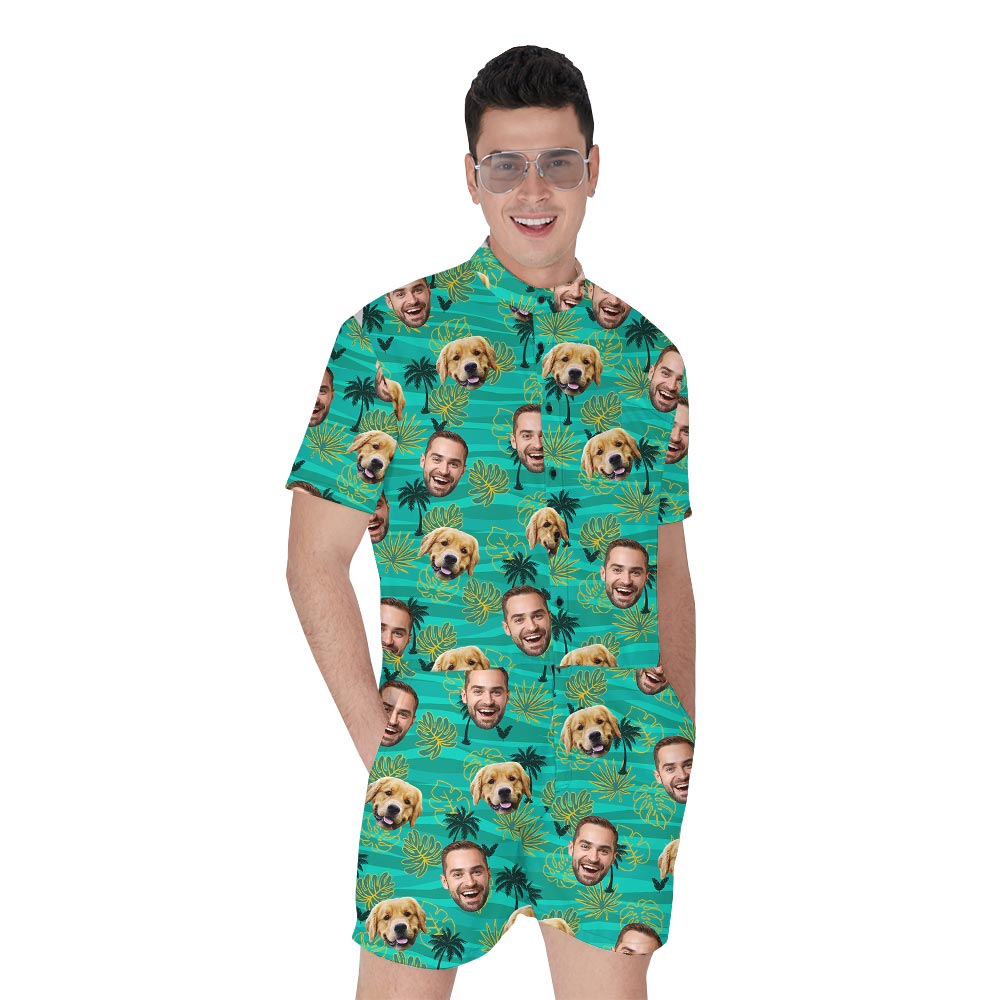Tropical Men's Romper With Custom Faces - variant image 1